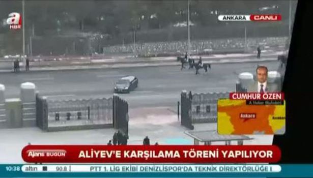 Aliyev'e karşılama töreni düzenlendi