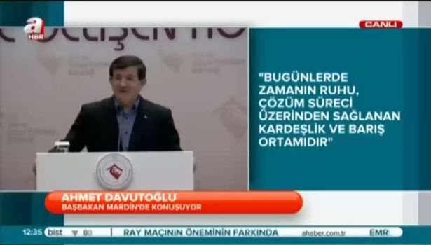 Davutoğlu'ndan Mardin'de Kürtçe çağrı