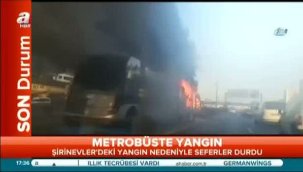 İstanbul Şirinevler'de metrobüs yangını