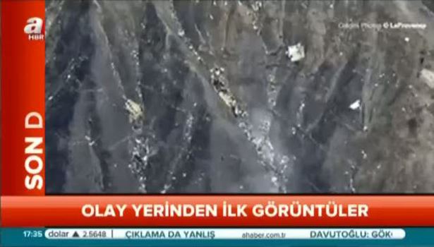 Fransa'da yolcu uçağının enkazından görüntüler