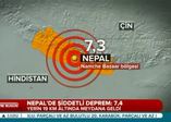 Nepal'de 7.4 şiddetinde deprem meydana geldi