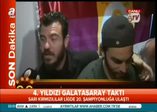 G.Saraylı futbolcuların şampiyonluk sevinci