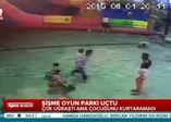 Şişme oyun parkı böyle uçtu