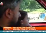 Bebeği kucağında, trafikte terör estirdi