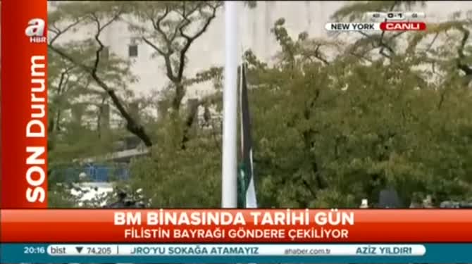 Filistin bayrağı BM'de dalgalanıyor