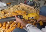 Matkapla mısır ayıklıyor