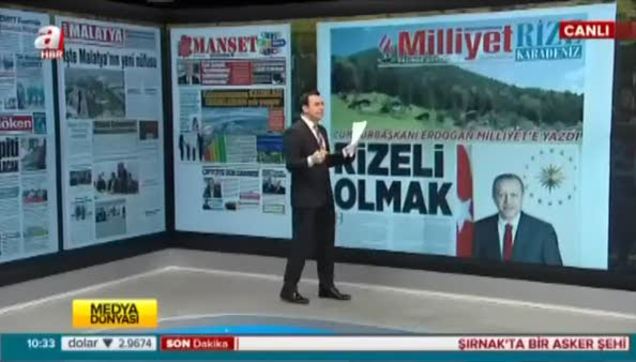 Cumhurbaşkanı memleketi Rize'yi yazdı-1