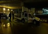 Sivas’ta seyir halindeki askeri araç yandı