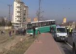 Kayseri de iki otobüs çarpıştı