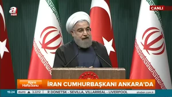 Ruhani "Misafirperverlikleri için, Sayın Erdoğan'a teşekkür ediyorum"