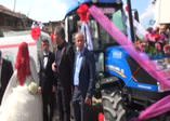 Temizlik aracını gelin arabası yaptı