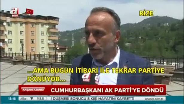 Vatandaş Erdoğan'ın partiye dönüşünü sevinçle karşıladı