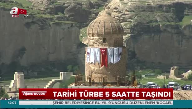 550 yıllık türbe böyle taşınıyor