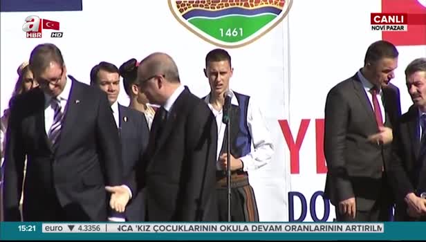 Erdoğan-Vucic arasındaki dostluk görüntüsü