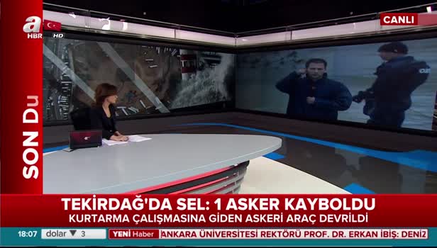 Tekirdağ'da bir asker sele kapıldı