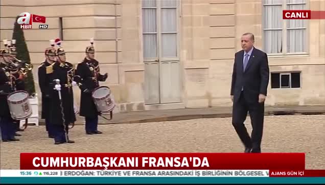 Cumhurbaşkanı Erdoğan, Fransa'da resmi törenle karşılandı-1