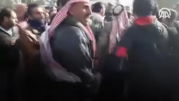 Münbiç'te PYD/PKK'nın vahşetine protesto